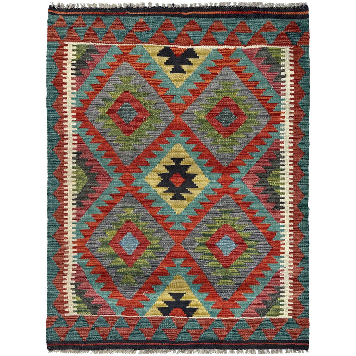 Afghan Vegetable Kilim Rug 2' 10" x 4' 0" Flat-Weave | No. AL24787