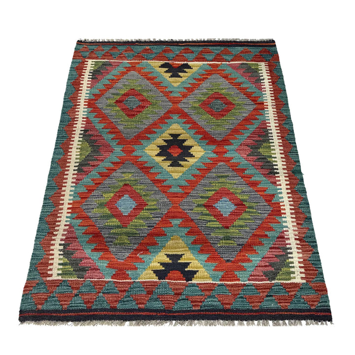 Afghan Vegetable Kilim Rug 2' 10" x 4' 0" Flat-Weave | No. AL24787