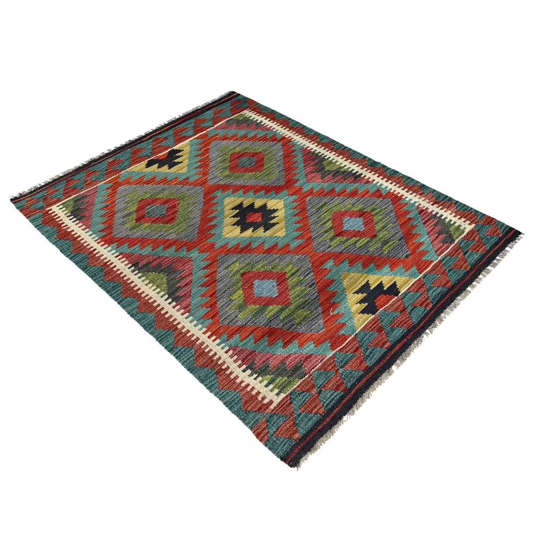 Afghan Vegetable Kilim Rug 2' 10" x 4' 0" Flat-Weave | No. AL24787