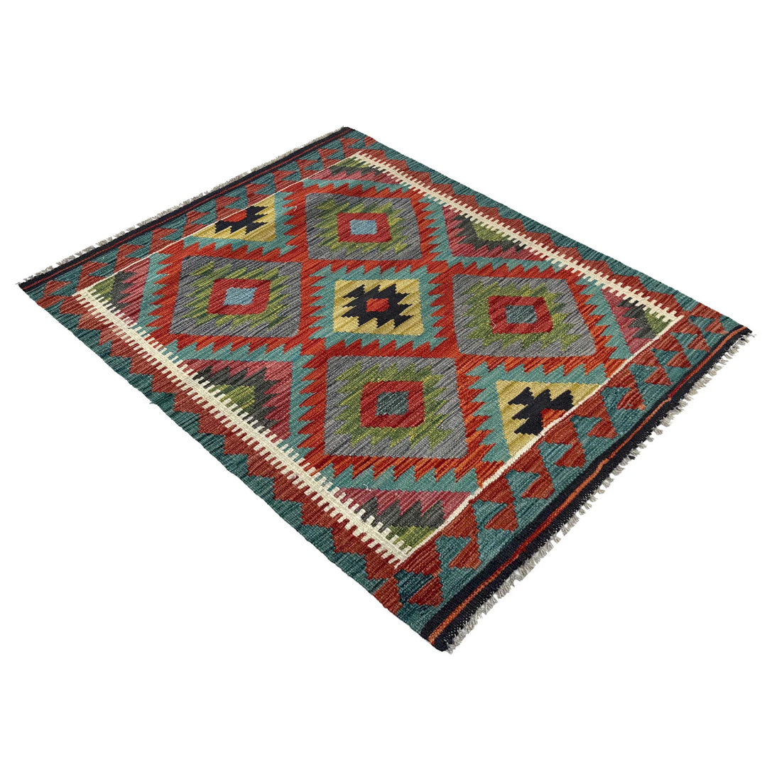 Afghan Vegetable Kilim Rug 2' 10" x 4' 0" Flat-Weave | No. AL24787