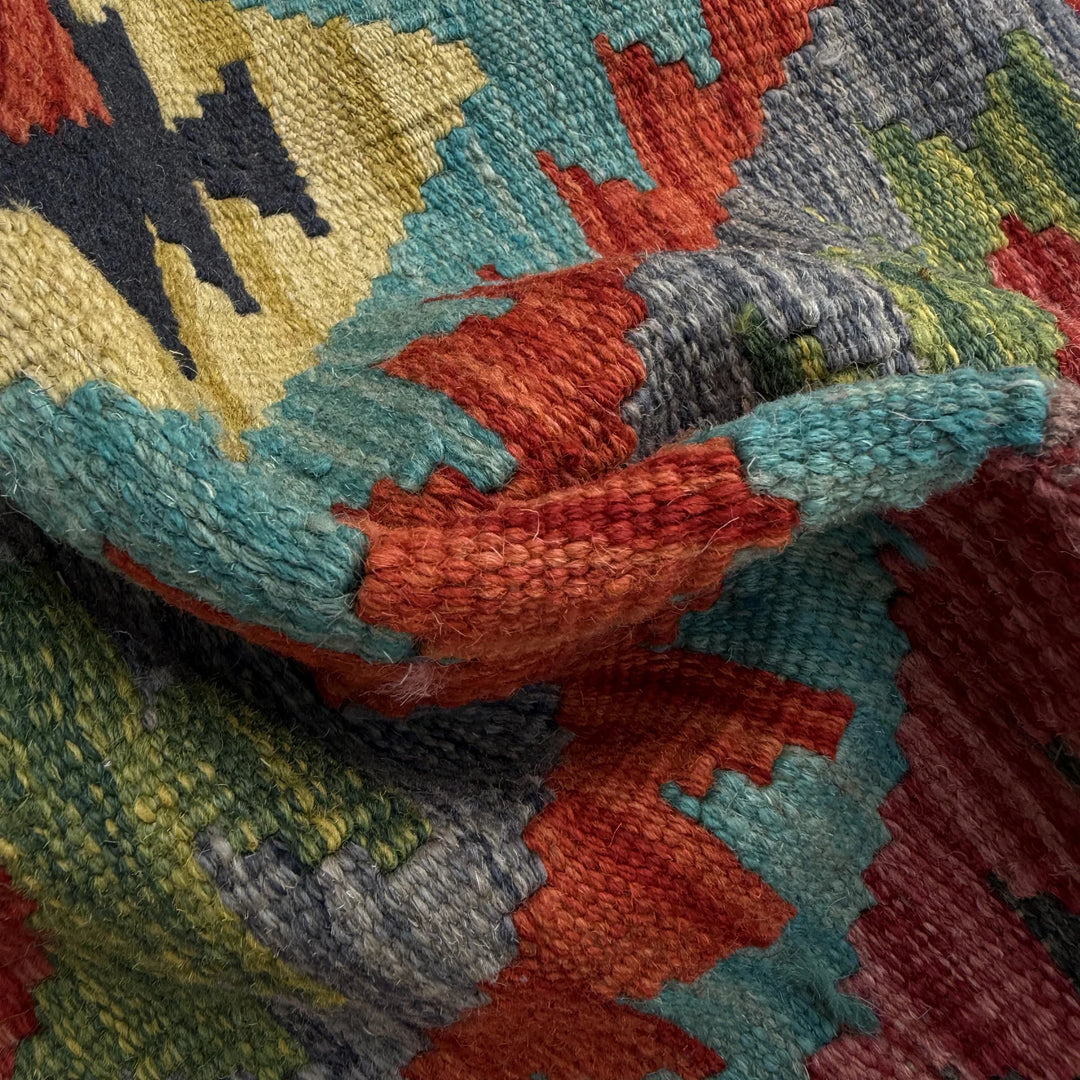 Afghan Vegetable Kilim Rug 2' 10" x 4' 0" Flat-Weave | No. AL24787