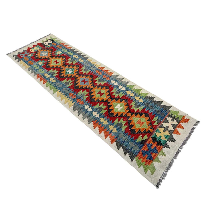 Afghan Vegetable Kelim Runner 2' 7" x 9' 3" Flat-Weave | No. AL248058