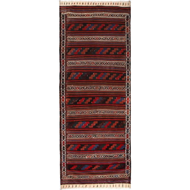 Afghan Kilim Runner 3' 7" x 10' 3" Flat-Weave | No. AL24806