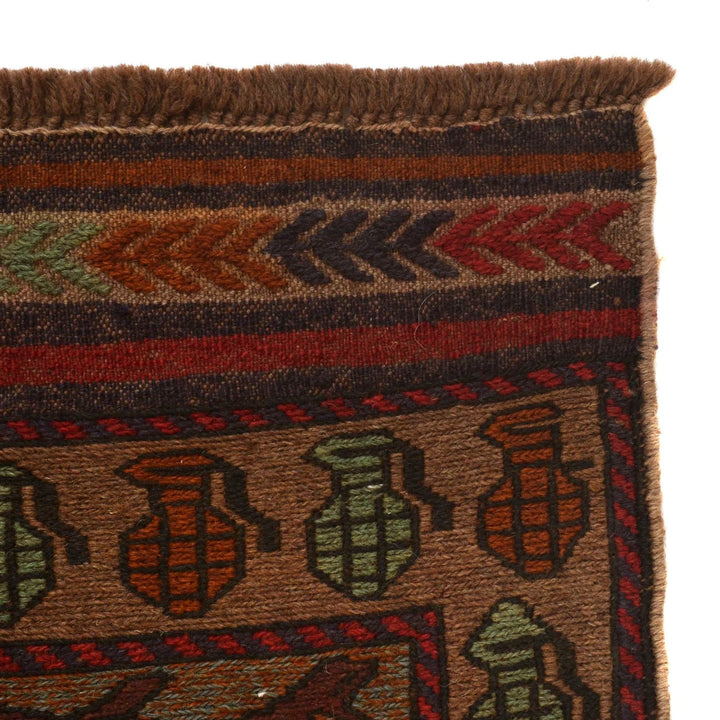 Afghan War Kilim Rug 2' 7" x 4' 5" Flat-Weave | No. AL24808