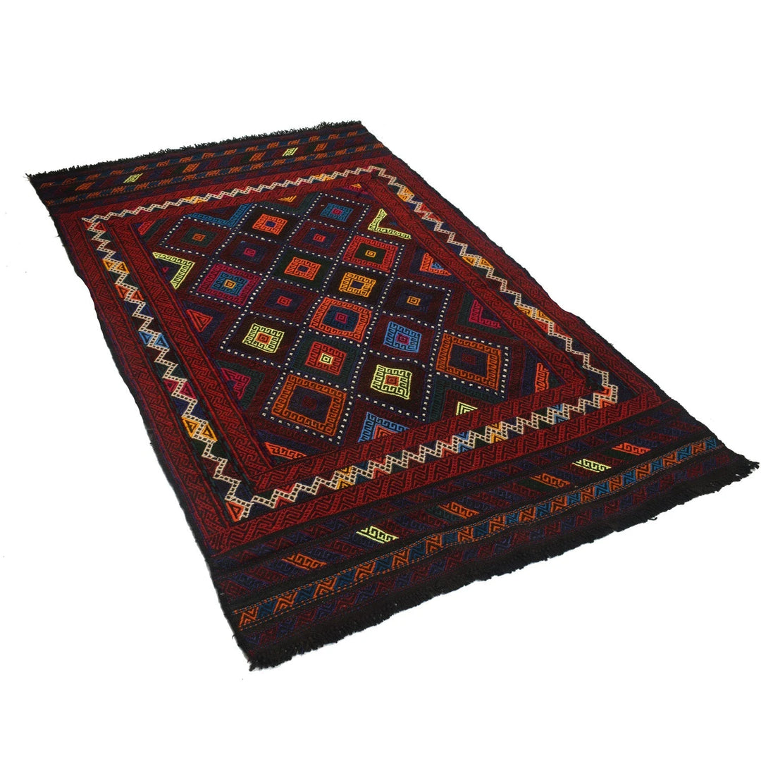 Afghan Suzuni Rug 4'5" x 6'11" Flat-Weave | No. AL24830