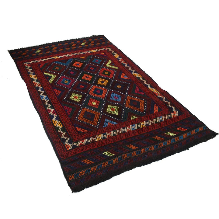 Afghan Suzuni Rug 4'5" x 6'11" Flat-Weave | No. AL24830