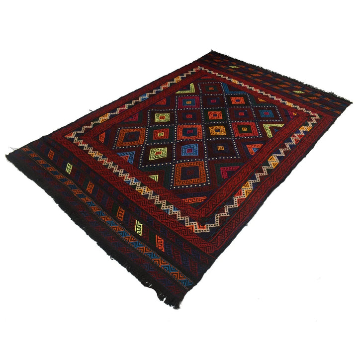Afghan Suzuni Rug 4'5" x 6'11" Flat-Weave | No. AL24830