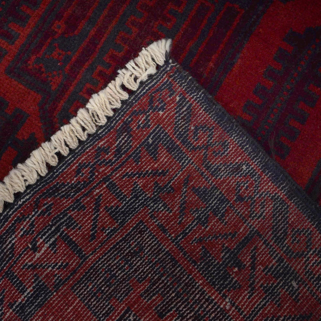 Red Afghan Baluchi Rug 2' 9" x 4' 3" Hand-Knotted | No. AL24835