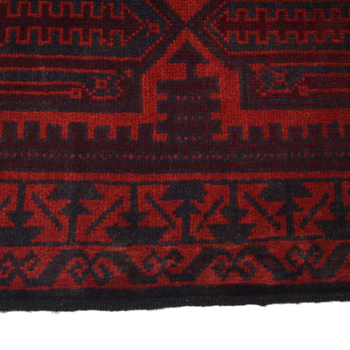 Red Afghan Baluchi Rug 2' 9" x 4' 3" Hand-Knotted | No. AL24835