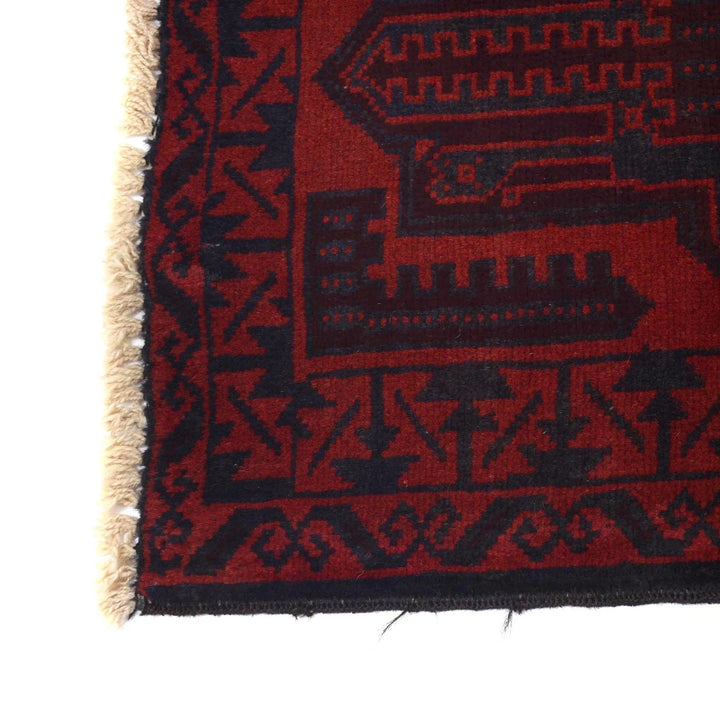 Red Afghan Baluchi Rug 2' 9" x 4' 3" Hand-Knotted | No. AL24835