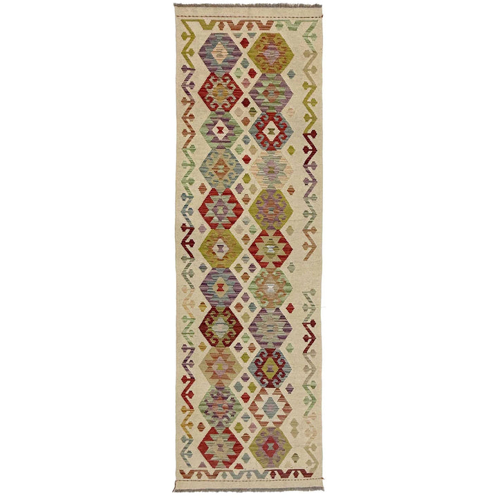 Afghan Vegetable Kilim Rug 2' 6" x 9' 7" Flat-Weave | No. AL248427