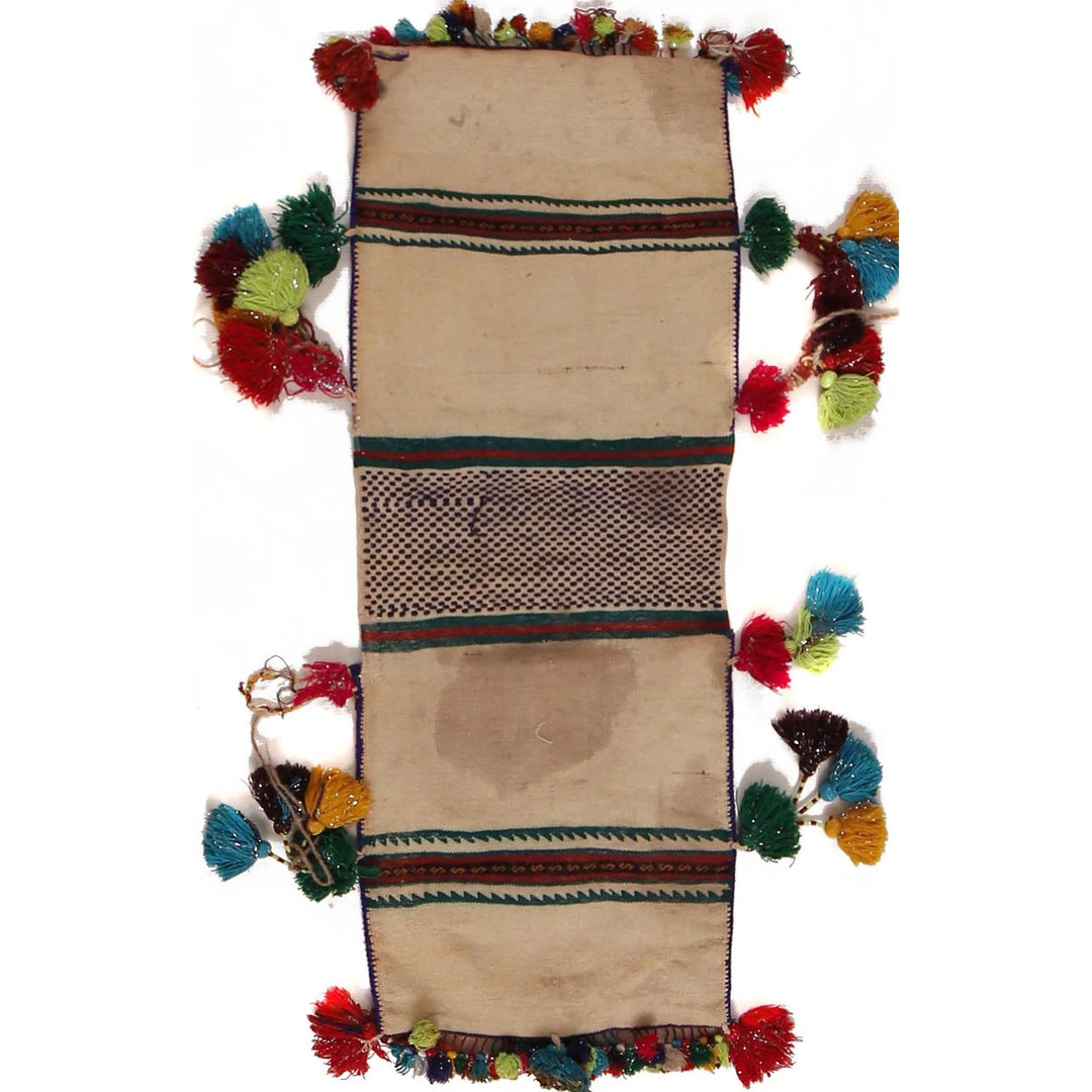 Afghan Baluch Saddle Bag Rug 1' 3" x 3' 6" Hand-Knotted | No. AL24854