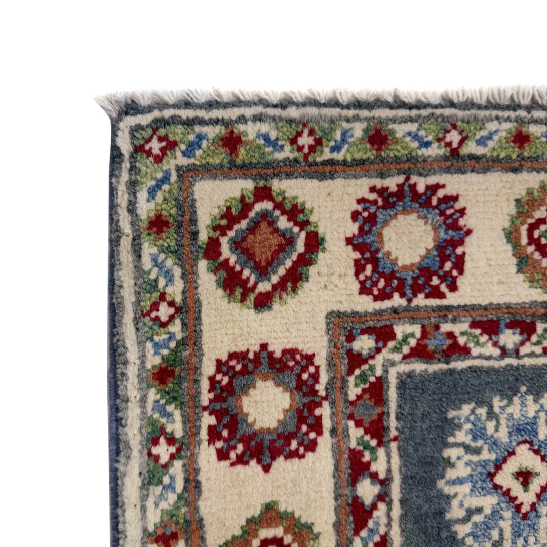 Gray Afghan Kazak Rug 2' 6" x 9' 9" Hand-Knotted | No. AL24919