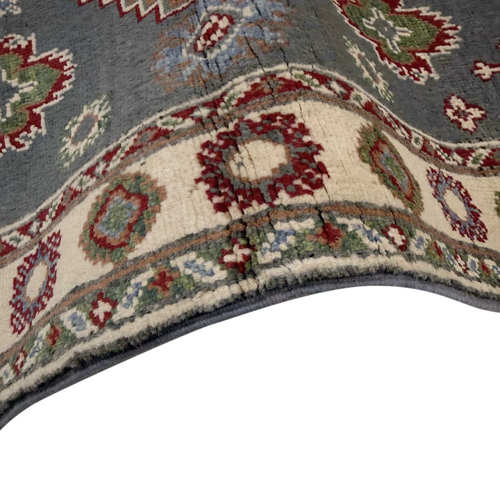 Gray Afghan Kazak Rug 2' 6" x 9' 9" Hand-Knotted | No. AL24919