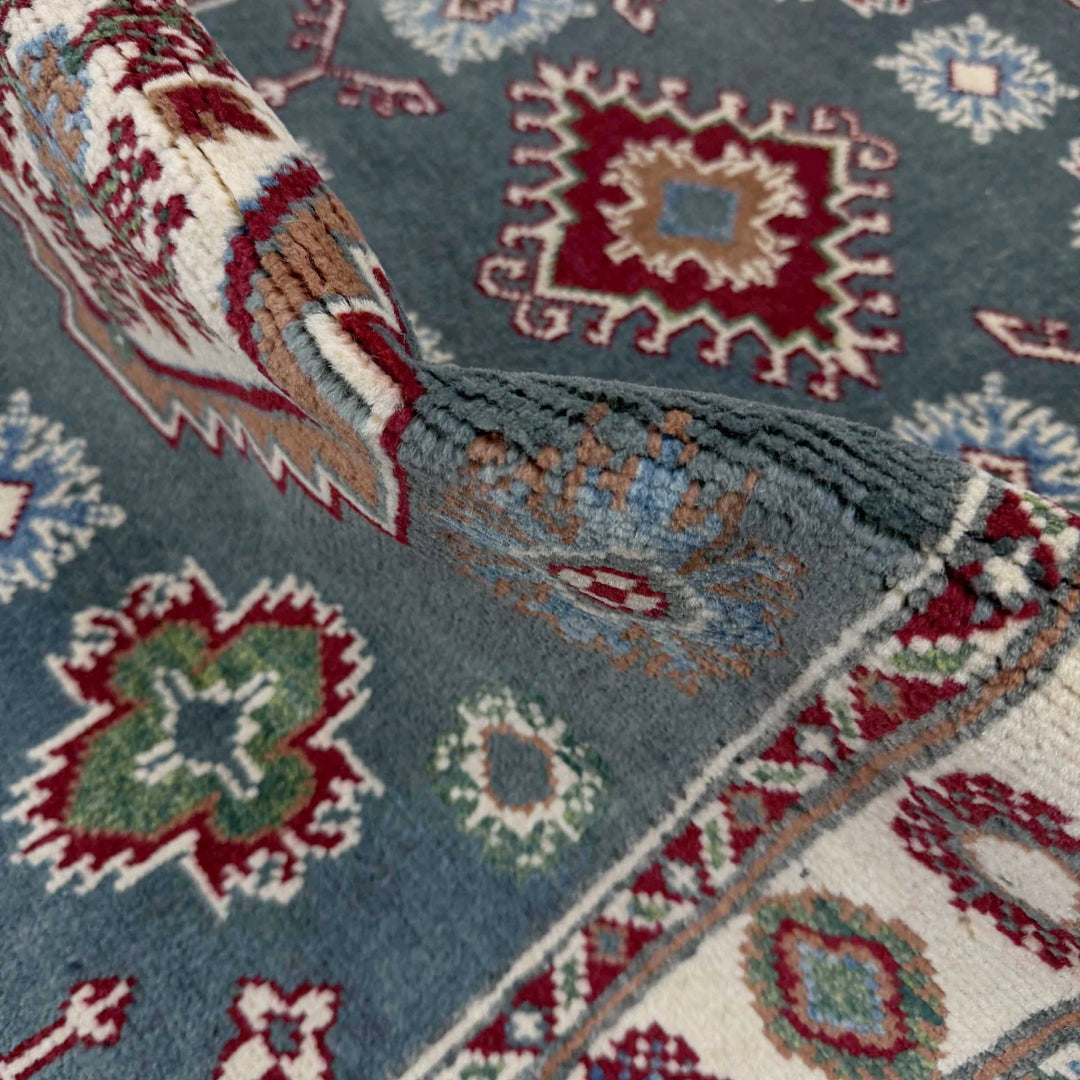 Gray Afghan Kazak Rug 2' 6" x 9' 9" Hand-Knotted | No. AL24919