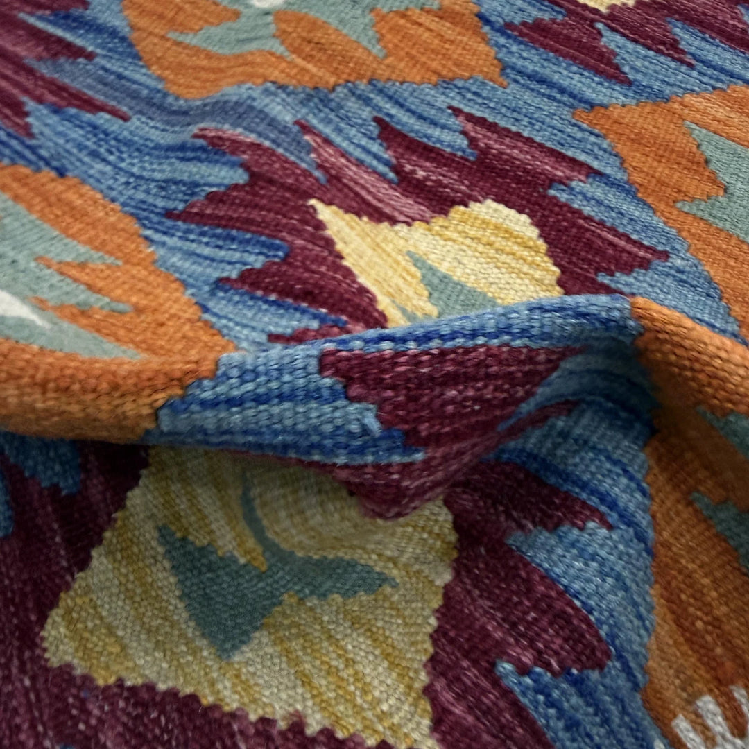 Afghan Vegetable Kilim Rug 2' 10" x 4' 1" Flat-Weave | No. AL249707