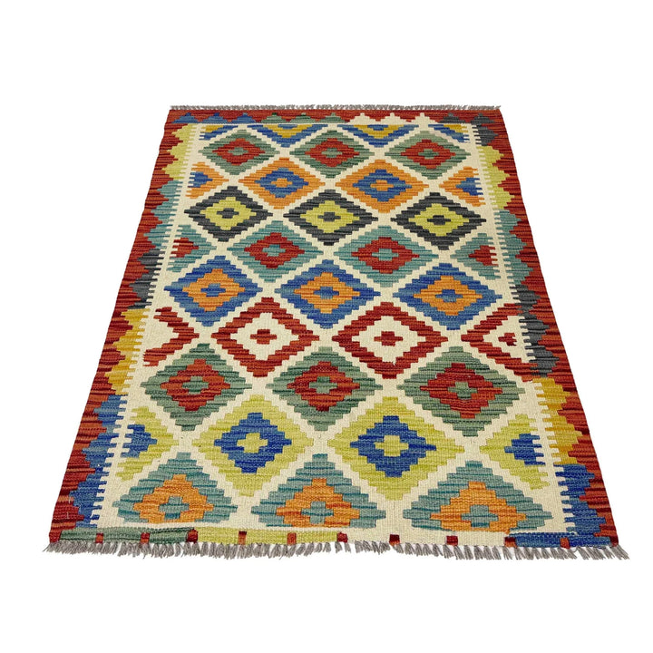 Afghan Kilim Rug 2' 10" x 3' 10" Flat-Weave | No. AL24998