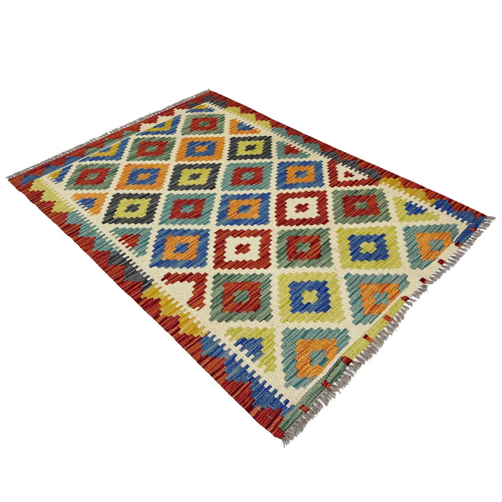 Afghan Kilim Rug 2' 10" x 3' 10" Flat-Weave | No. AL24998