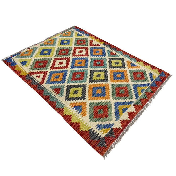 Afghan Kilim Rug 2' 10" x 3' 10" Flat-Weave | No. AL24998