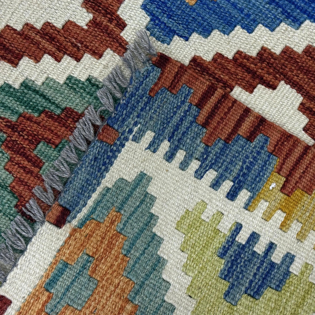 Afghan Kilim Rug 2' 10" x 3' 10" Flat-Weave | No. AL24998