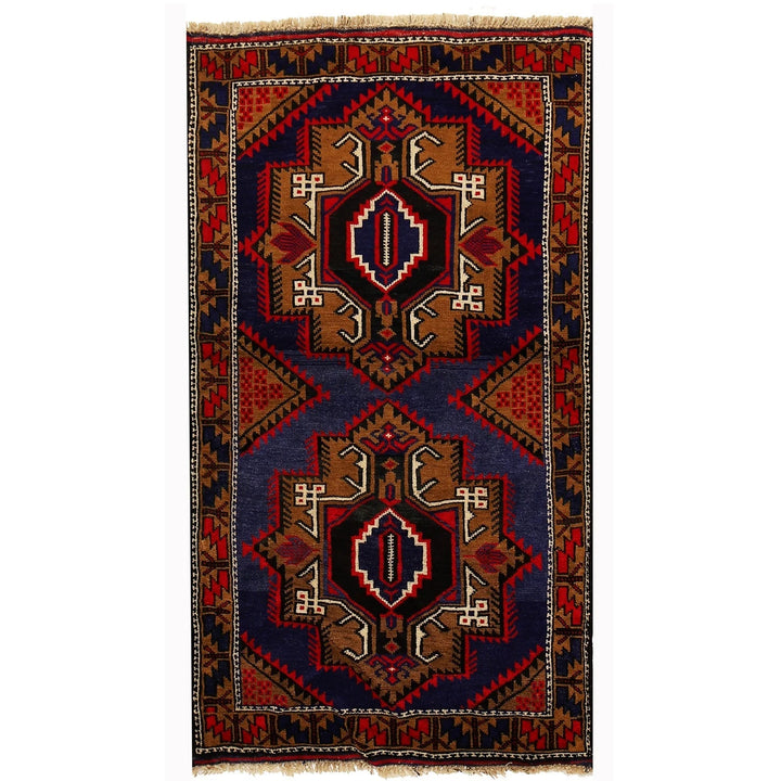 Afghan Baluchi Rug 2' 10" x 4' 10" Hand-Knotted | No. AL25019