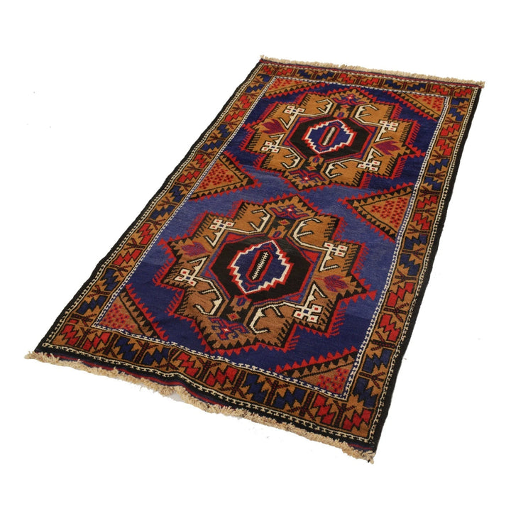 Afghan Baluchi Rug 2' 10" x 4' 10" Hand-Knotted | No. AL25019