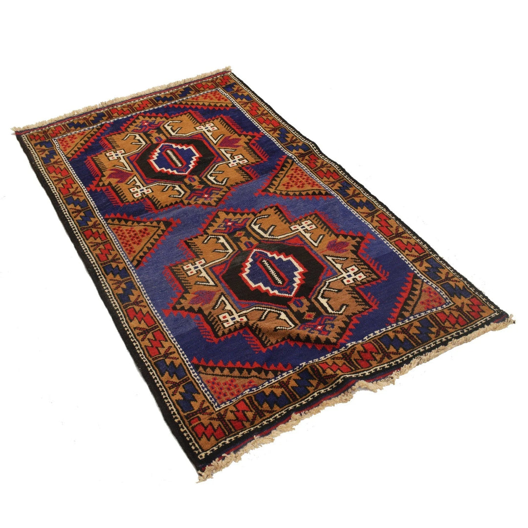 Afghan Baluchi Rug 2' 10" x 4' 10" Hand-Knotted | No. AL25019