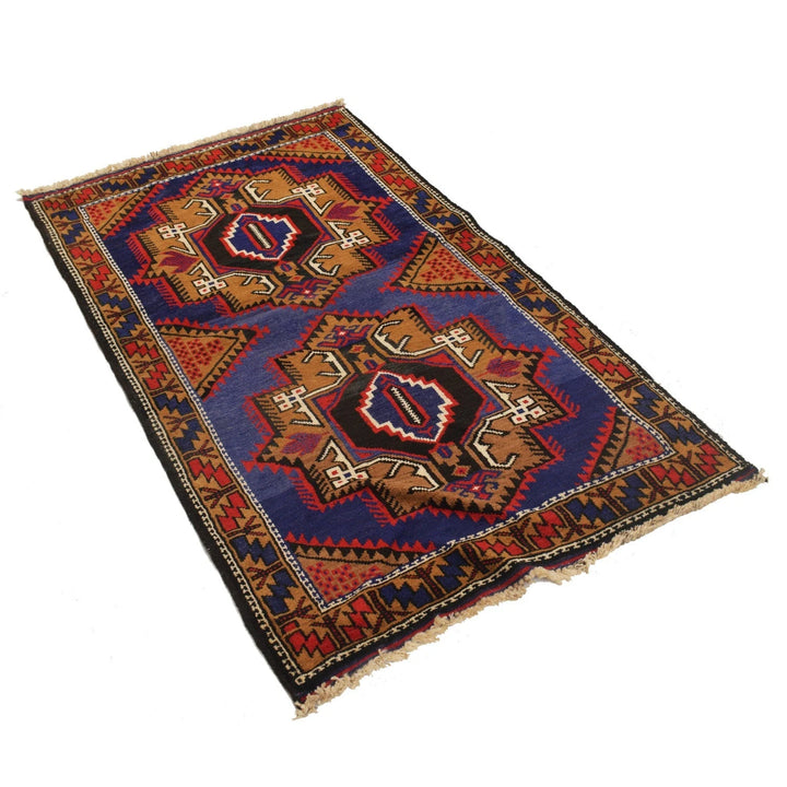 Afghan Baluchi Rug 2' 10" x 4' 10" Hand-Knotted | No. AL25019