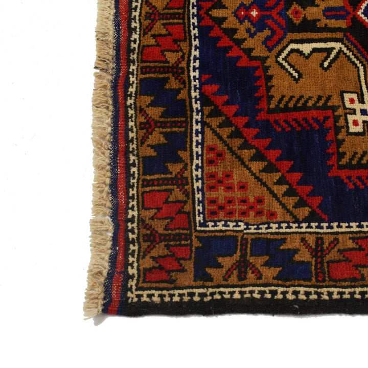 Afghan Baluchi Rug 2' 10" x 4' 10" Hand-Knotted | No. AL25019