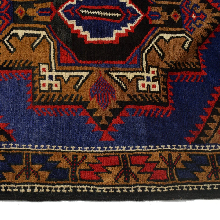 Afghan Baluchi Rug 2' 10" x 4' 10" Hand-Knotted | No. AL25019