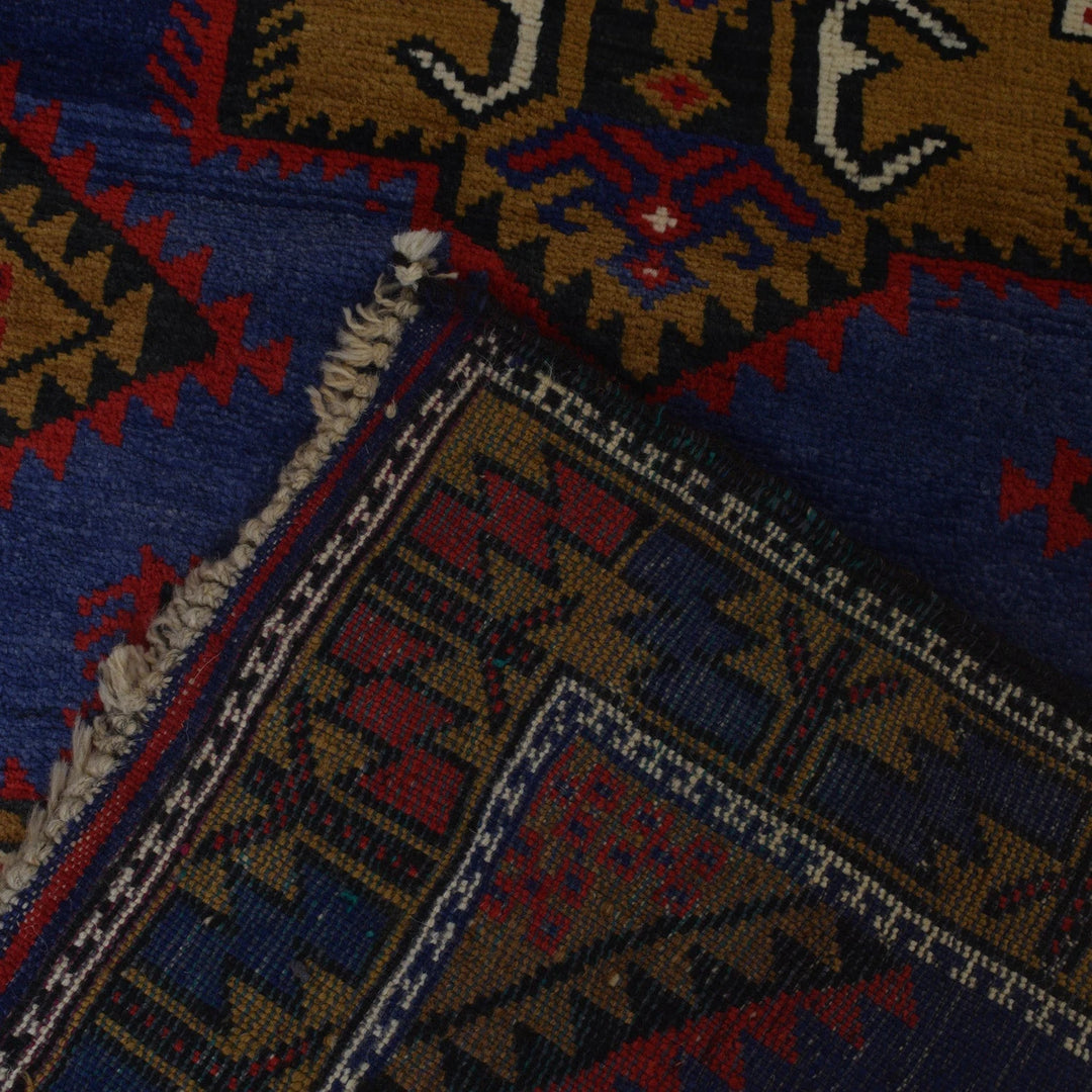 Afghan Baluchi Rug 2' 10" x 4' 10" Hand-Knotted | No. AL25019