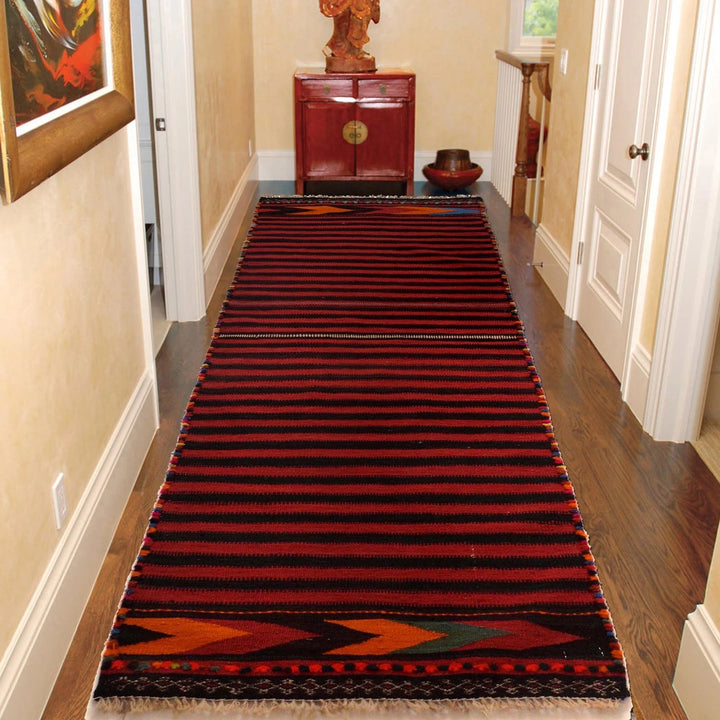 Afghan Kilim Runner 2' 2" x 6' 2" Flat-Weave | No. AL25045