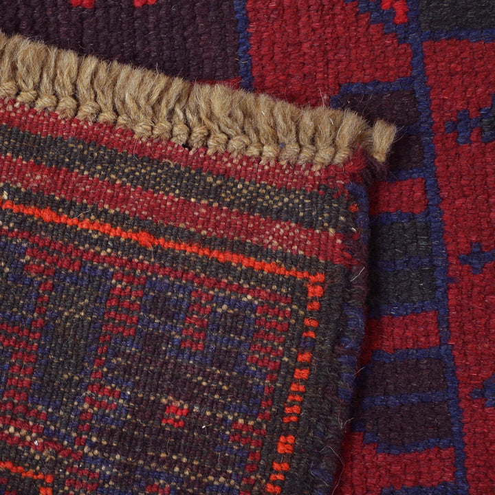 Red Afghan Prayer Rug 3' 1" x 5' 1" Hand-Knotted | No. AL25172