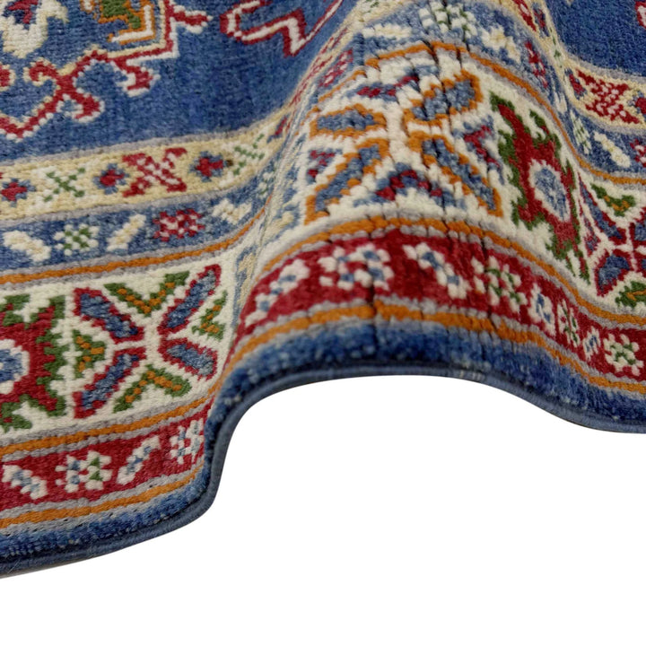 Blue Afghan Kazak Rug 2' 7" x 9' 5" Hand-Knotted | No. AL25187