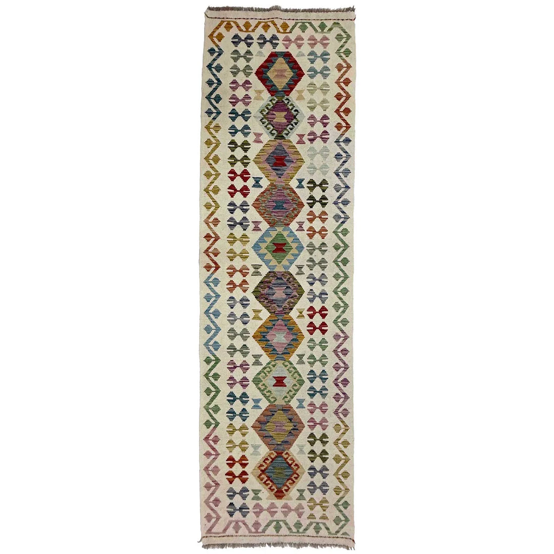 Afghan Vegetable Kilim Rug 2' 8" x 9' 4" Flat-Weave | No. AL252102