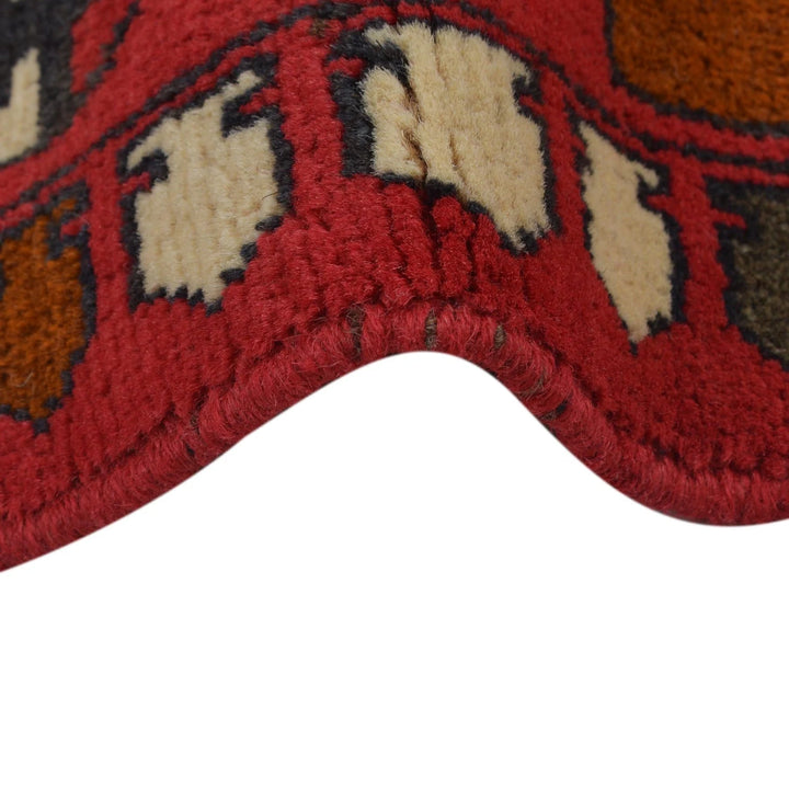 Red Afghan War Rug 2' 7" x 4' 2" Hand-Knotted | No. AL25252