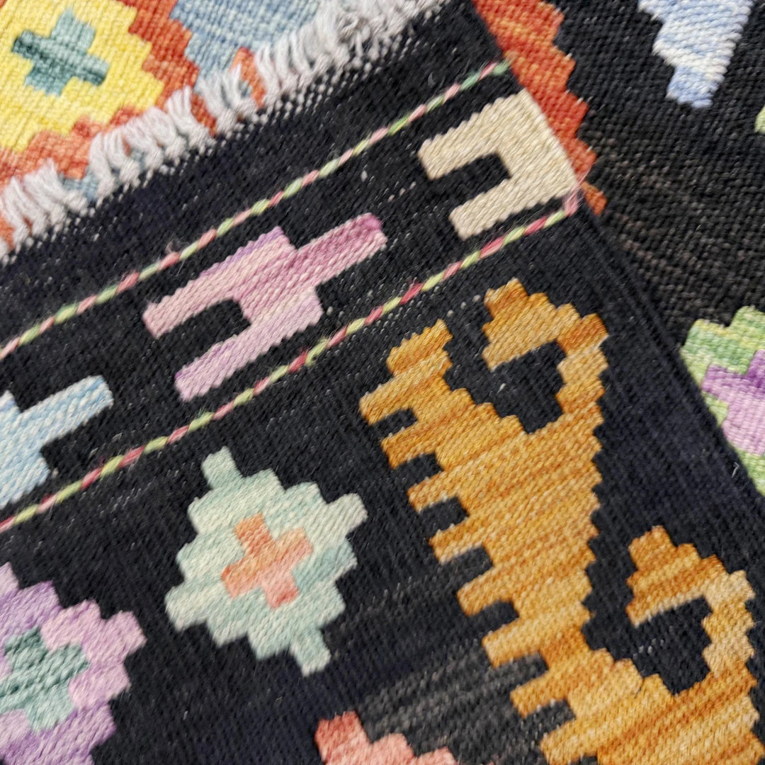 Afghan Vegetable Kilim Rug 5'10" x 7'9" Flat-Weave | No. AL253263