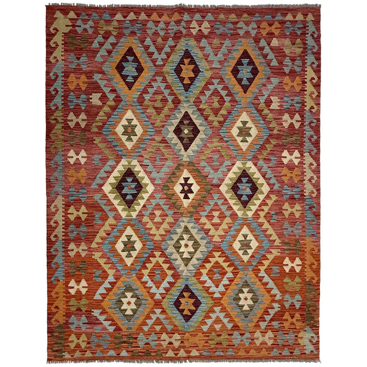 Afghan Kilim Rug 5' 3" x 6' 8" Flat-Weave | No. AL25403