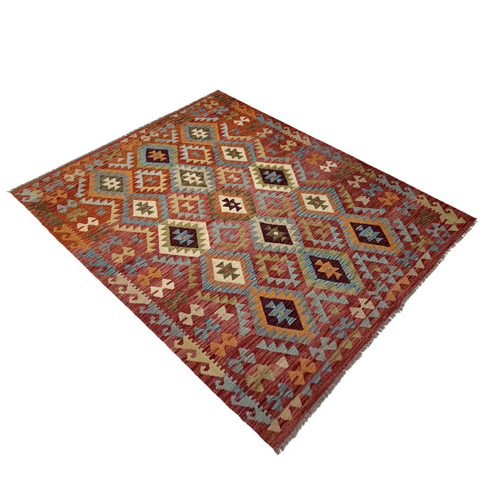 Afghan Kilim Rug 5' 3" x 6' 8" Flat-Weave | No. AL25403