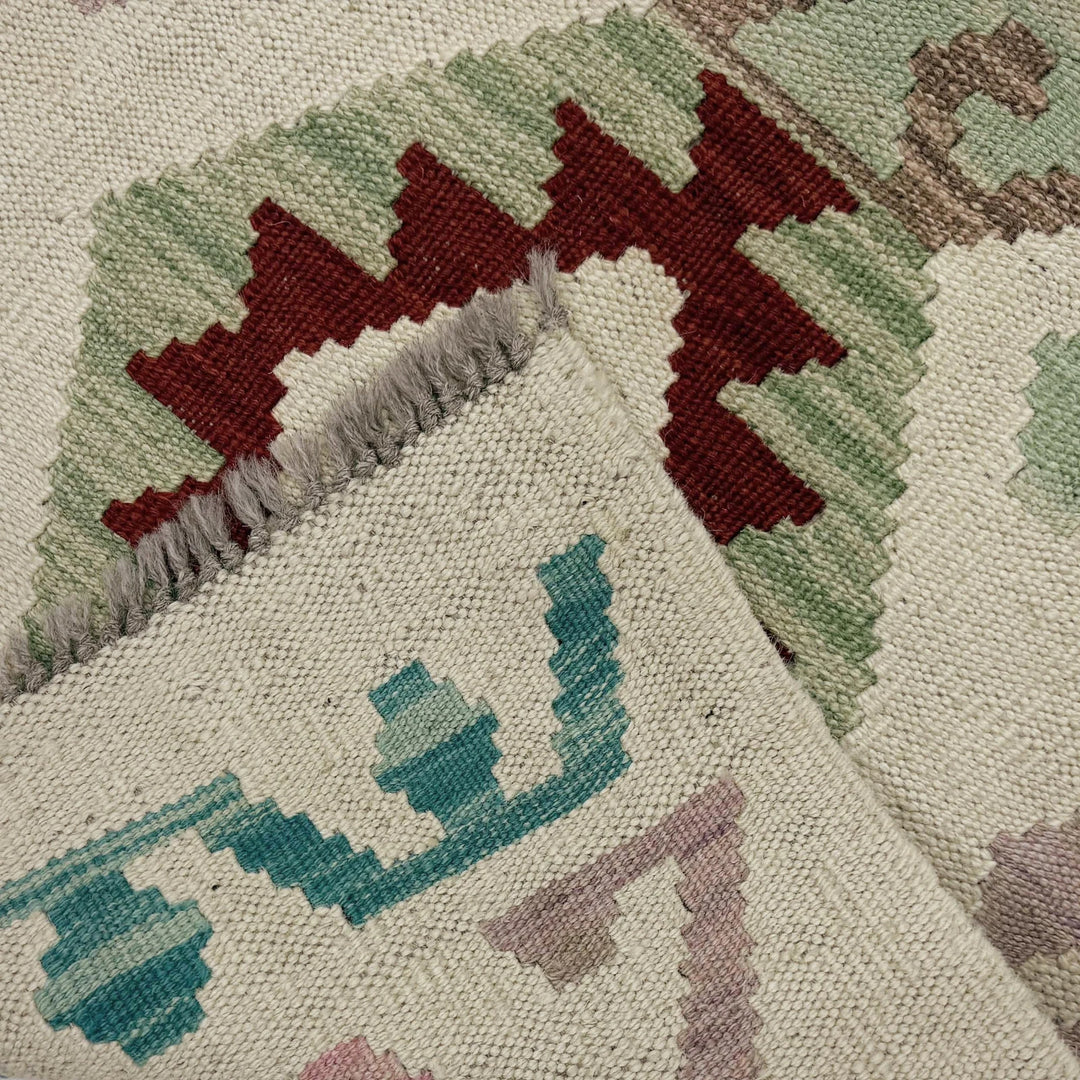 Afghan Vegetable Kilim Rug 1'11" x 5'6" Flat-Weave | No. AL254499