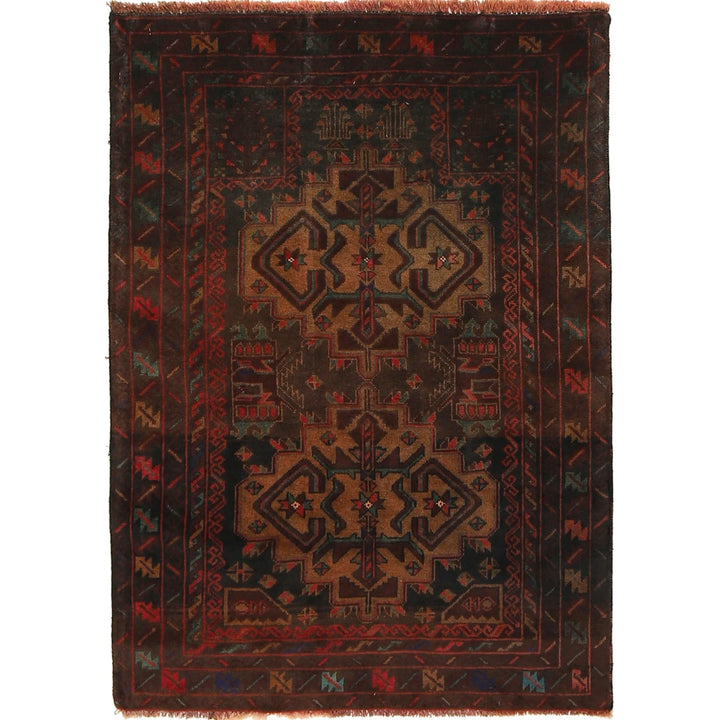 Afghan Prayer Rug 2' 9" x 3' 10" Hand-Knotted | No. AL25491