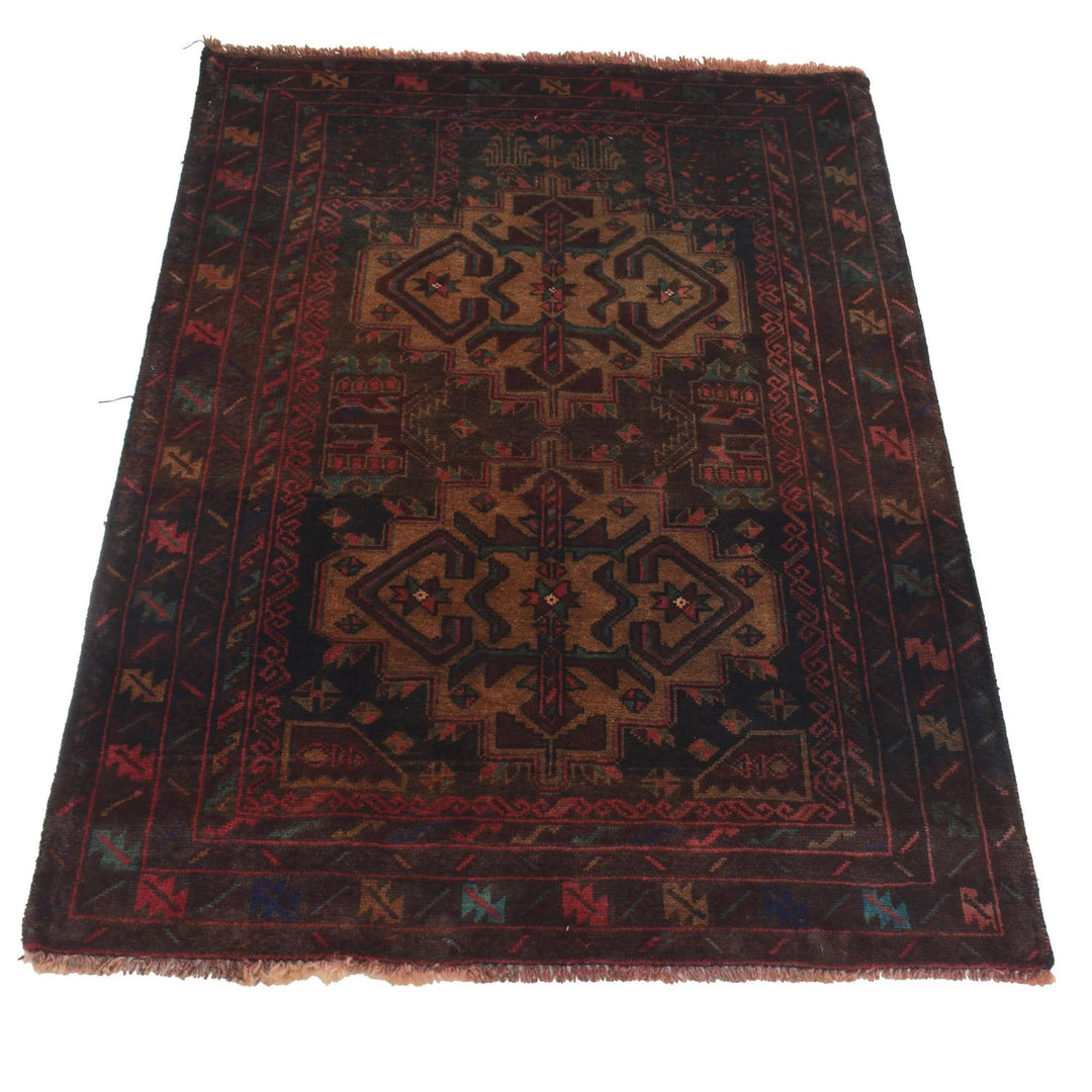 Afghan Prayer Rug 2' 9" x 3' 10" Hand-Knotted | No. AL25491