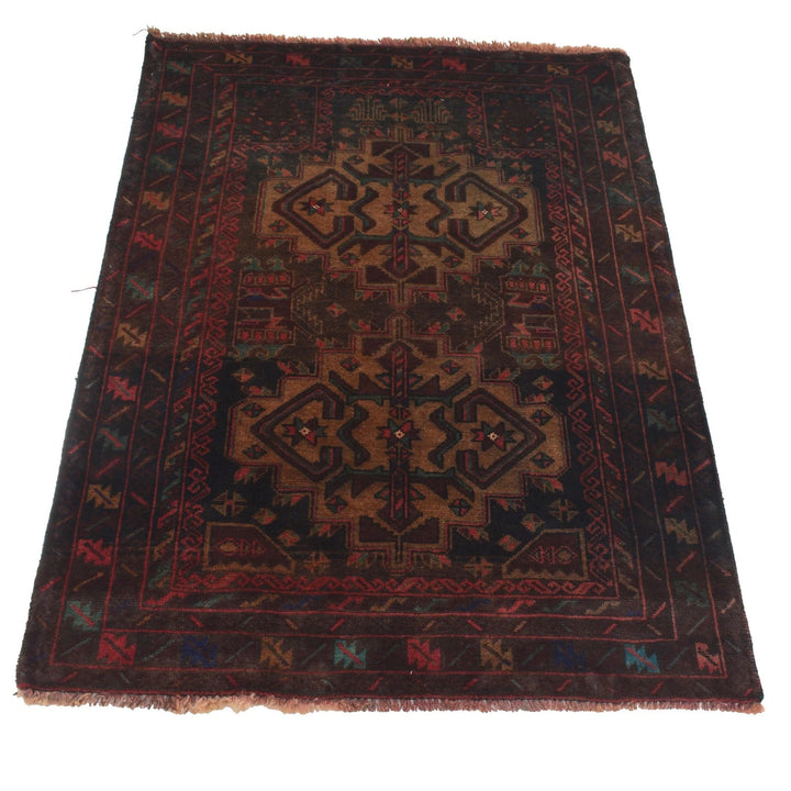Afghan Prayer Rug 2' 9" x 3' 10" Hand-Knotted | No. AL25491