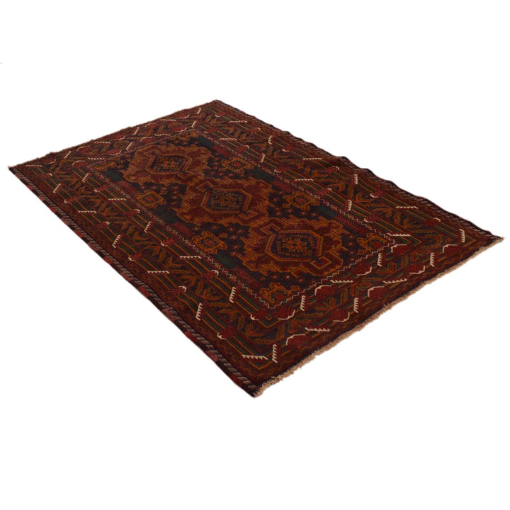 Afghan Baluchi Rug 3' 8" x 5' 9" Hand-Knotted | No. AL25535