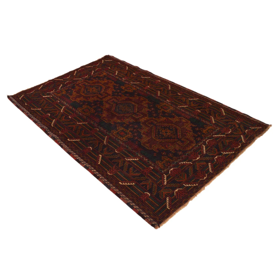 Afghan Baluchi Rug 3' 8" x 5' 9" Hand-Knotted | No. AL25535