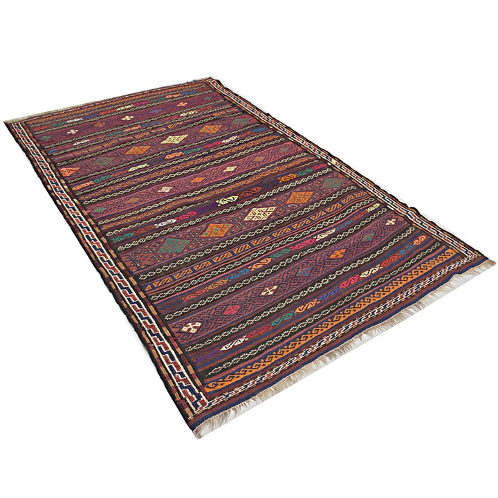 Afghan Kilim Rug 4' 4" x 6' 9" Flat-Weave | No. AL25561