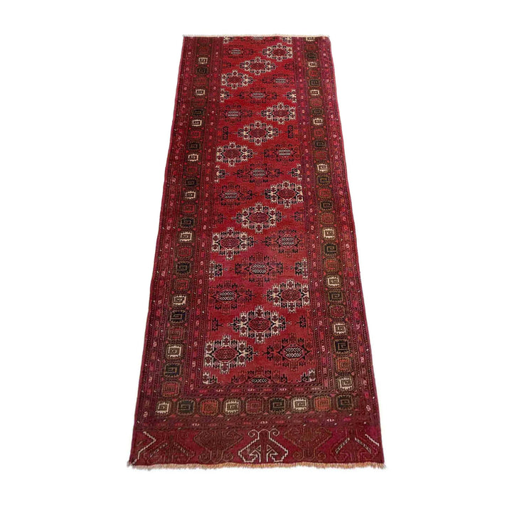 Red Afghan Khoja Roshnai Runner Rug 2' 5" x 7' 10" Hand-Knotted | No. AL25571