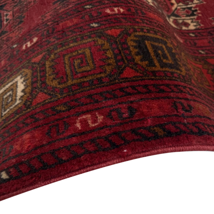 Red Afghan Khoja Roshnai Runner Rug 2' 5" x 7' 10" Hand-Knotted | No. AL25571