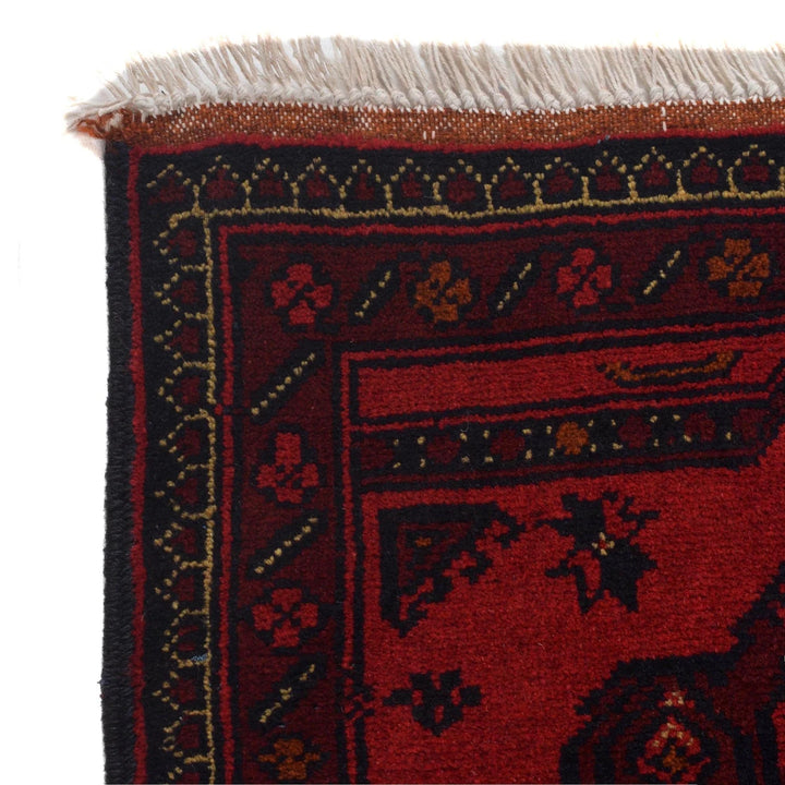 Red Afghan Khal Mohammadi Rug 3' 5" x 5' 1" Hand-Knotted | No. AL25600