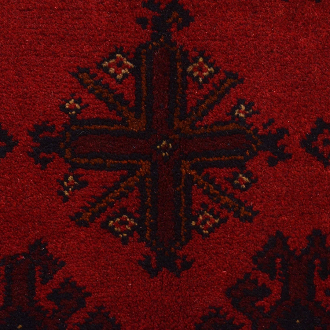 Red Afghan Khal Mohammadi Rug 3' 5" x 5' 1" Hand-Knotted | No. AL25600